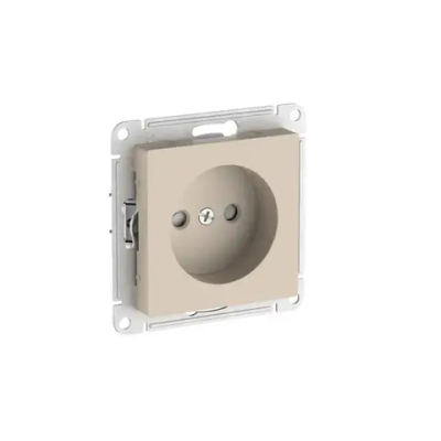 ATLASDESIGN РОЗЕТКА без заземления со шторками, 16А, мех., быстрозажим. клем., ПЕСОЧНЫЙ