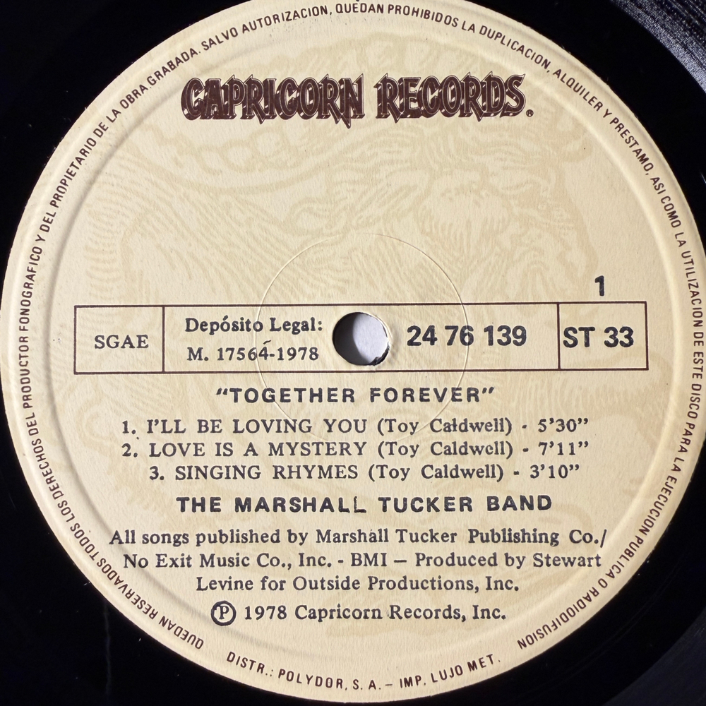 The Marshall Tucker Band ‎– Together Forever (Испания 1978г.)