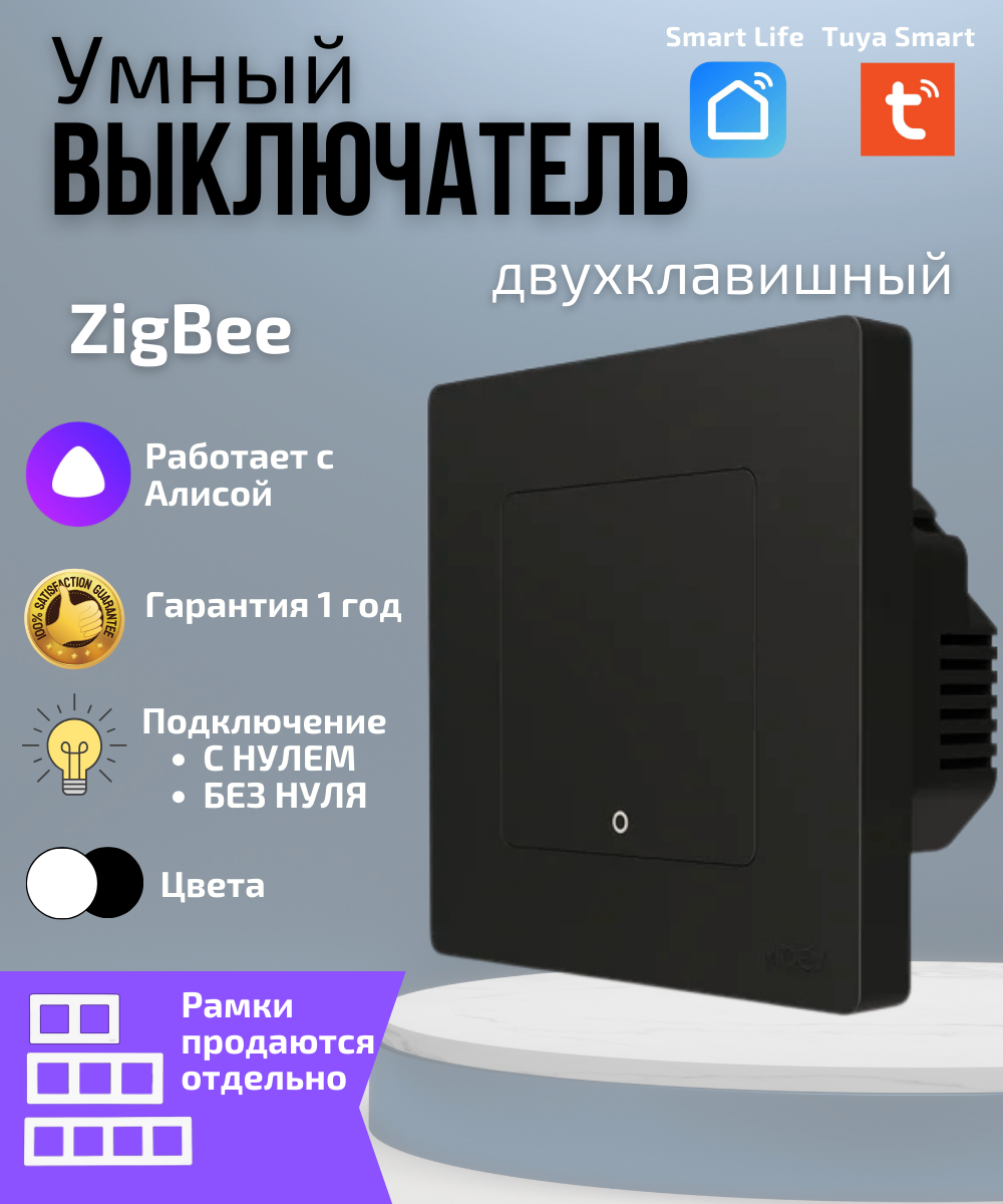 Трехместная рамка для умного выключателя 3-постовая Moes
