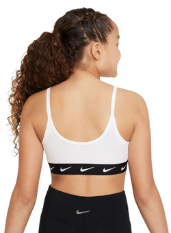 Теннисный бюстгальтер dziewczecy Nike Dri-Fit One Sports Bra - White
