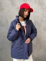 Куртка весенняя удлиненная с капюшоном
