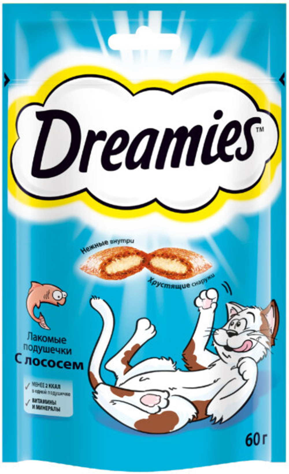 Лакомство Лосось, 60г для кошек Dreamies