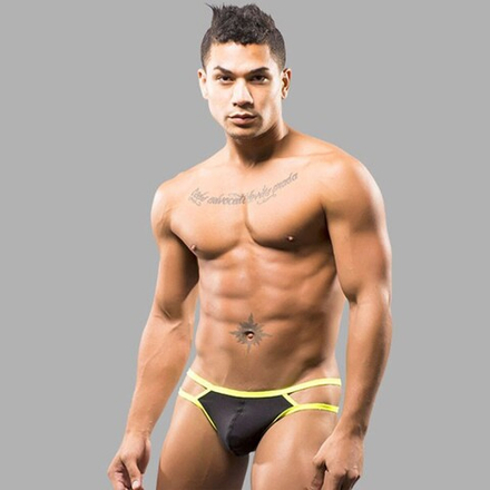 Мужские трусы стринги черные Romeo Rossi RR1047-2