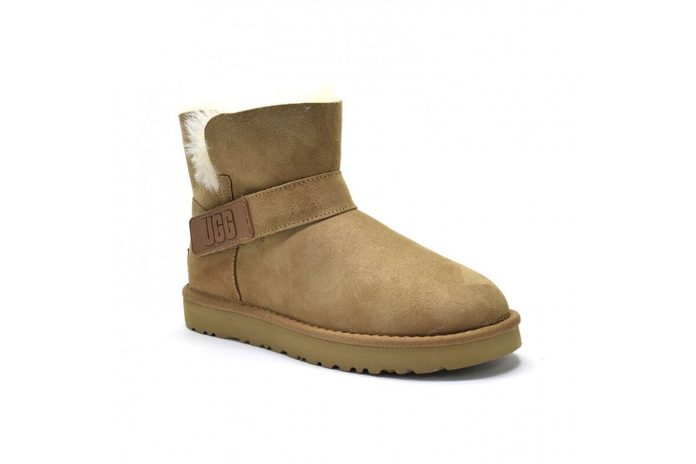 UGG Mini Bailey Graphic Logo Suede Chestnut