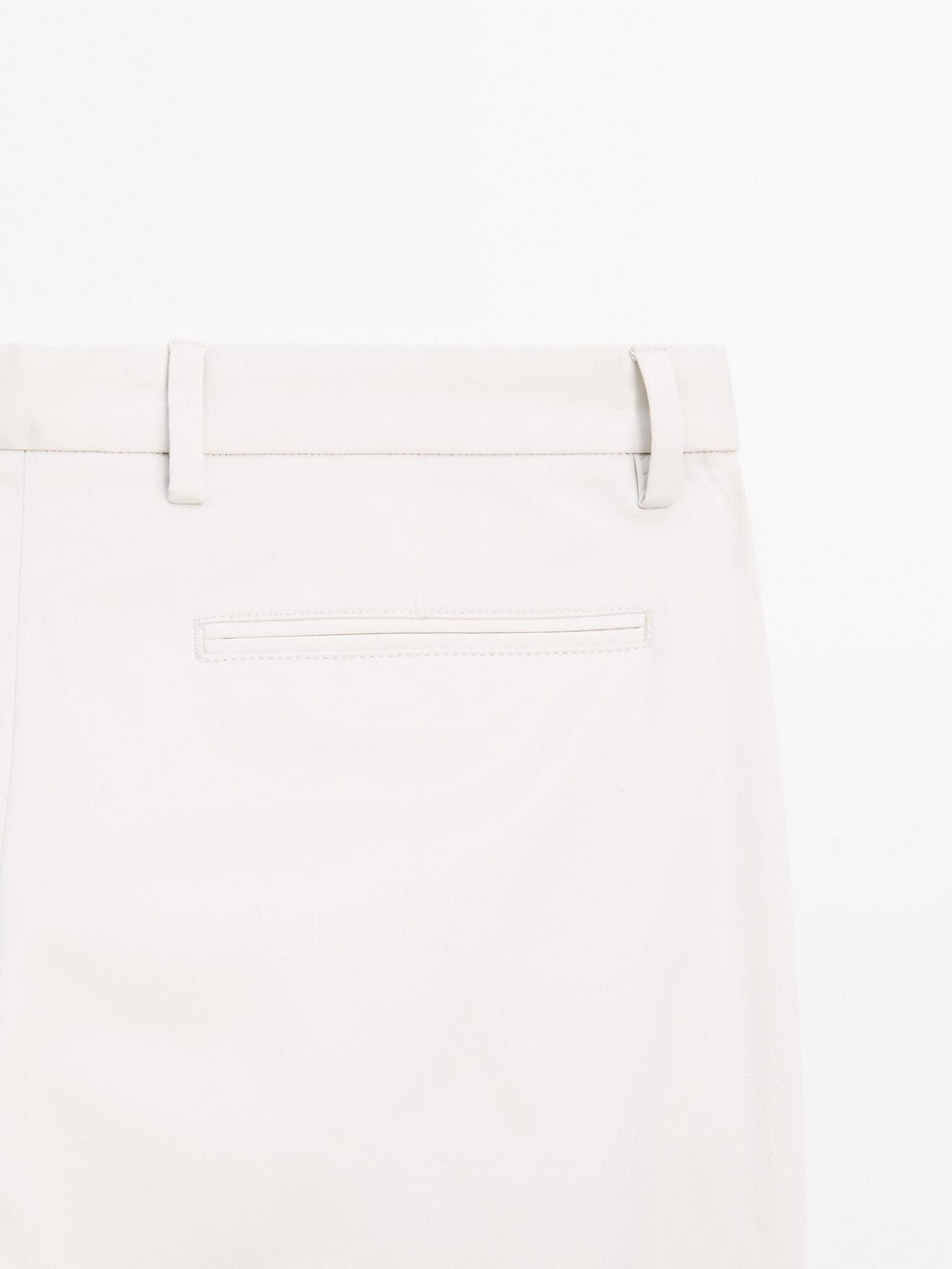 Massimo Dutti Узкие брюки из хлопковой смесовой ткани, каменный