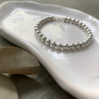 браслет с серебряными шариками 5 мм