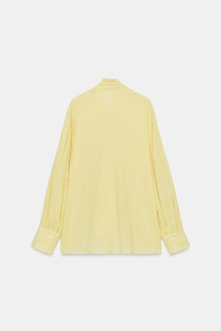 ZARA РУБАШКА В ПОЛОСКУ С ЗАВЯЗКАМИ — ZW COLLECTION, ЖЕЛТЫЙ