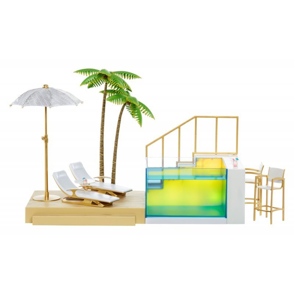 Rainbow High — комплект с подсветкой для бассейна Beach Club &amp; Pool, меняющий цвет, 7 в 1 578475