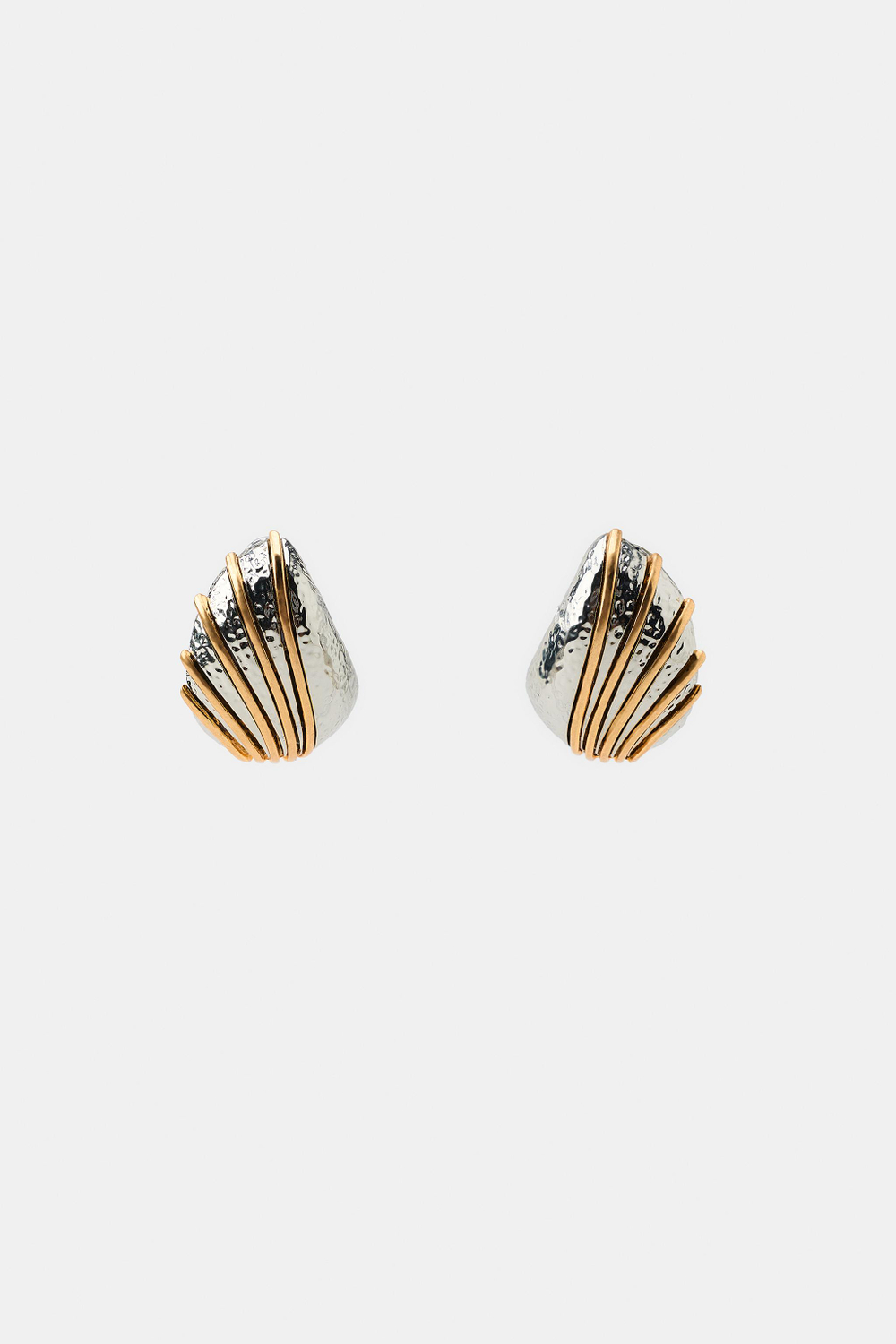 ZARA КОМБИНИРОВАННЫЕ СЕРЬГИ В ПОЛОСКУ, ЗОЛОТОЙ/СЕРЕБРЯНЫЙ
