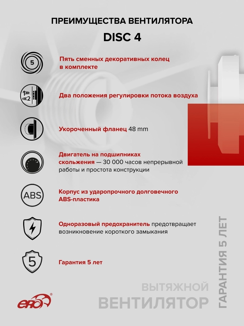 Вентилятор накладной DISC D100 ERA