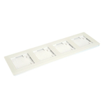 Рамка 4-местная, стекло, STEKKER, GFR00-7004-01, серия Катрин, белый матовый 49597