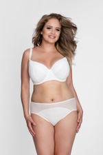 Однотонный бюстгальтер plus size на косточках с чашками из микрофибры (Размер: 110C) (Цвет: телесный)