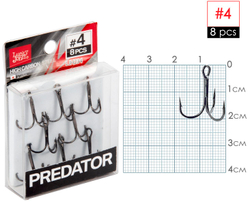 Крючки-тройники LUCKY JOHN Predator LJH234 №4, 8 шт
