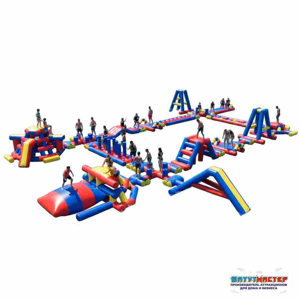 Коммерческий надувной аквапарк на воде «Три стихии» 36х25х4 м