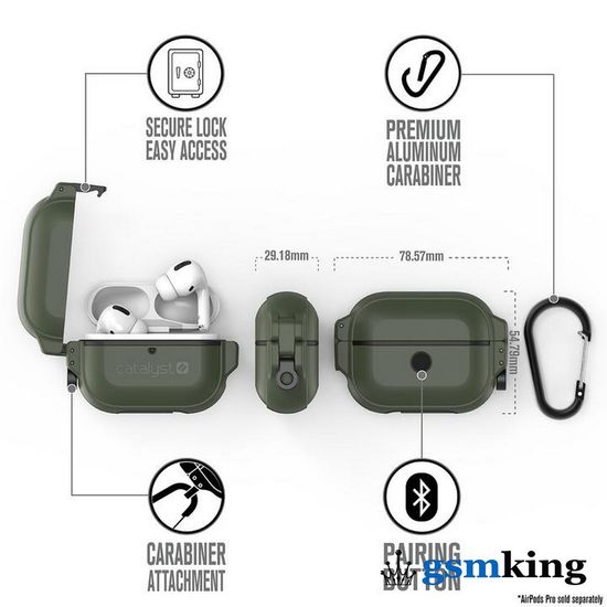 Catalyst Total Protection Case for AirPods Pro 1 & 2 Army Green (Зелёный)