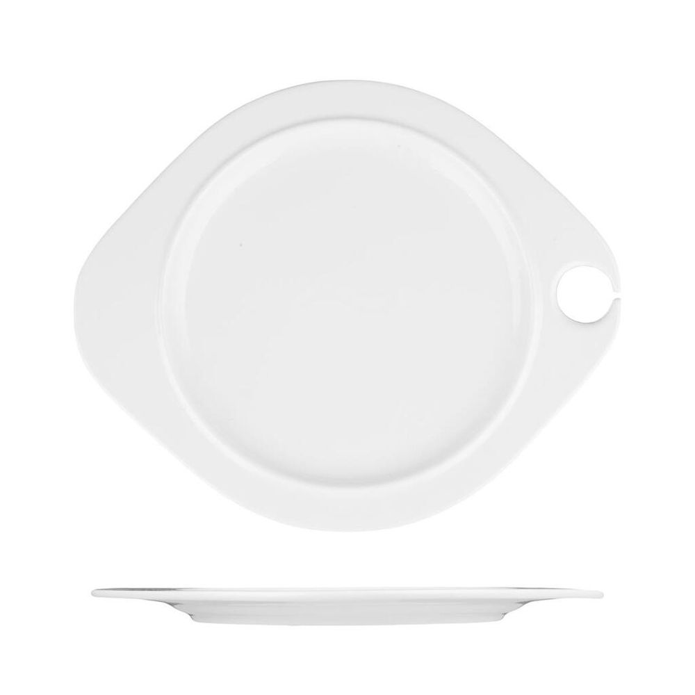 Тарелка 27,5*22,5 см овальная фуршетная с выемкой белая фарфор P.L. Proff Cuisine [6]