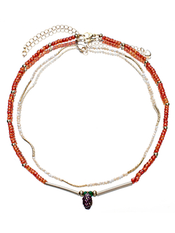 Чокер Удовольствие (Циркон, кулон Ежевика с эмалью)