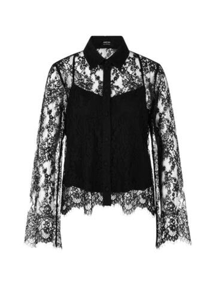 Marc Cain Блуза из прозрачного кружева с подкладкой