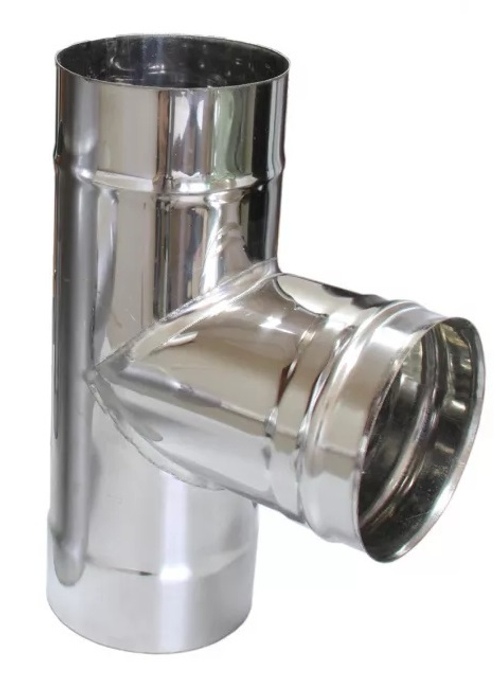РОЗАН  дымоход тройник Д 115 ( 1,0 ) нерж мат