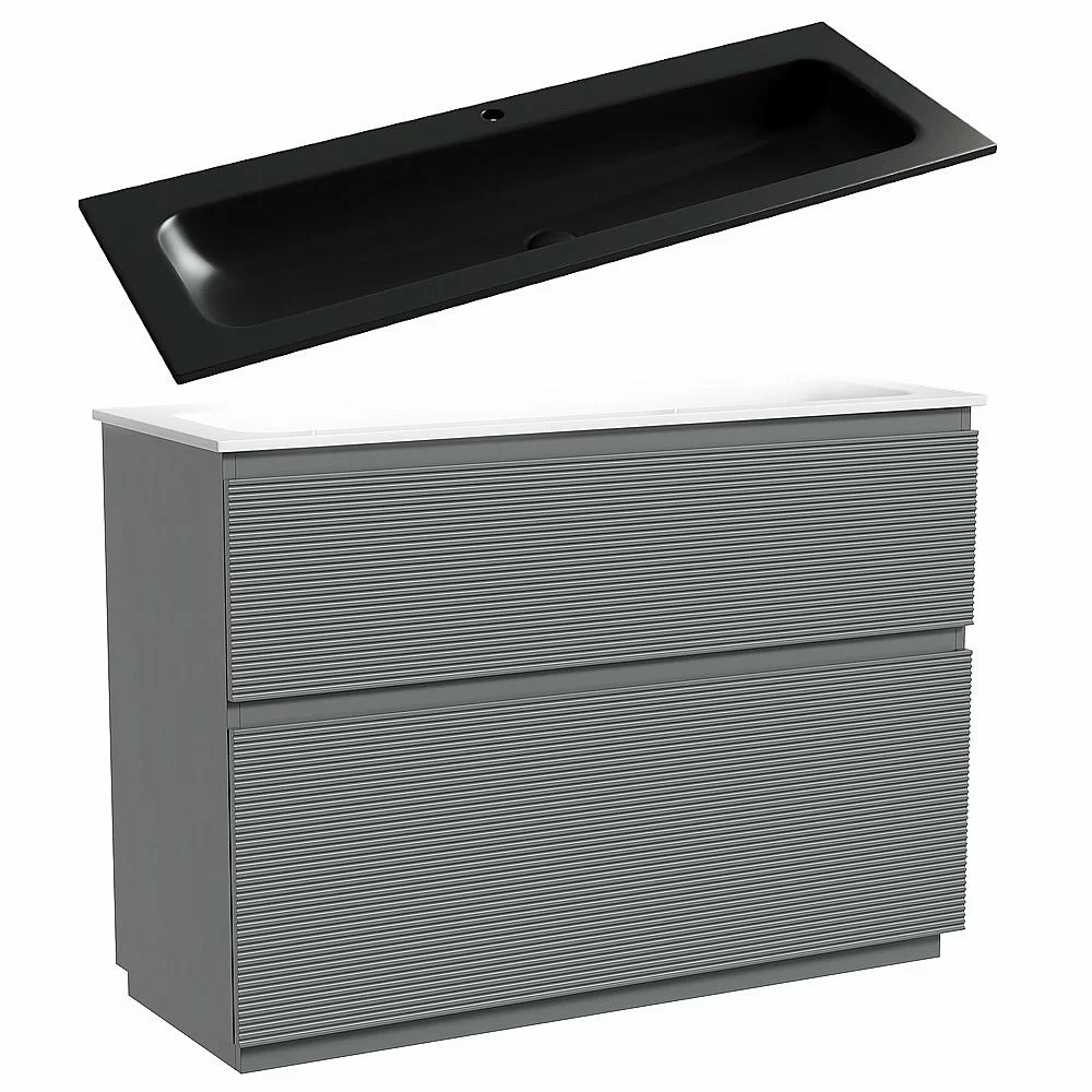 Тумба с раковиной Sancos FOLK Floor FL120FES/CN7017MB 120 Ergraut soft