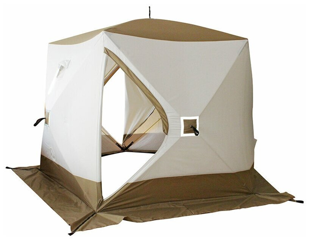 Палатка СЛЕДОПЫТ Куб "PREMIUM", размер по полу 2.55х2.42м (трехслойная, 5 стен)