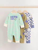 Комбинезон / Cлип для малышей Next B41-214, 3 шт., Фиолетовый, Зеленый