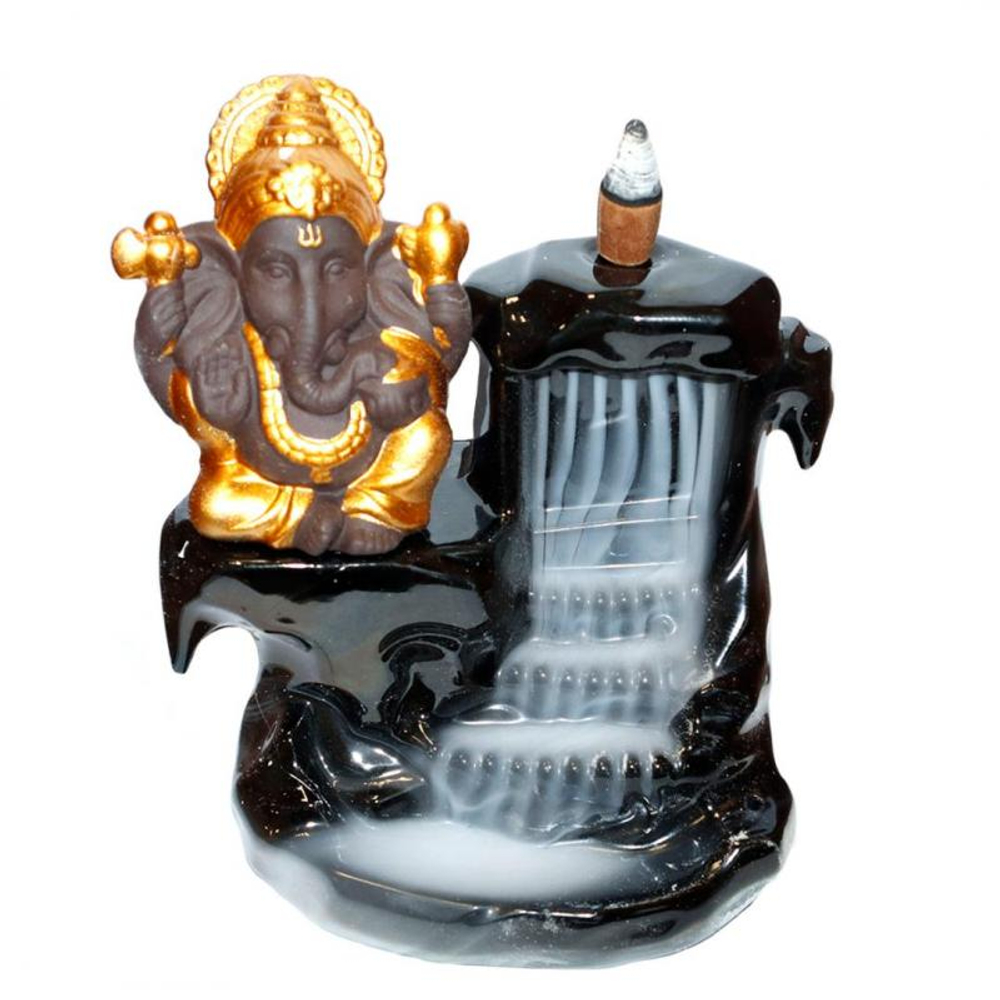Подставка под стелющиеся благовония Ганеш у водопада
