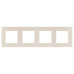 Рамка для розеток и выключателей ЭРА Серия 12 12-5104-02 на 4 поста, Сатин, слоновая кость