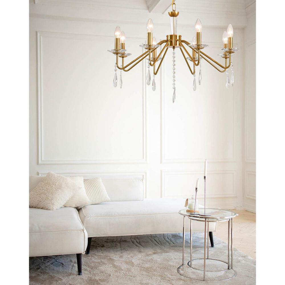 8319/12 CLASSI LN26 077 шампань/прозрачный, металл/хрусталь Люстра E14 12*40W 220V SEVERINA