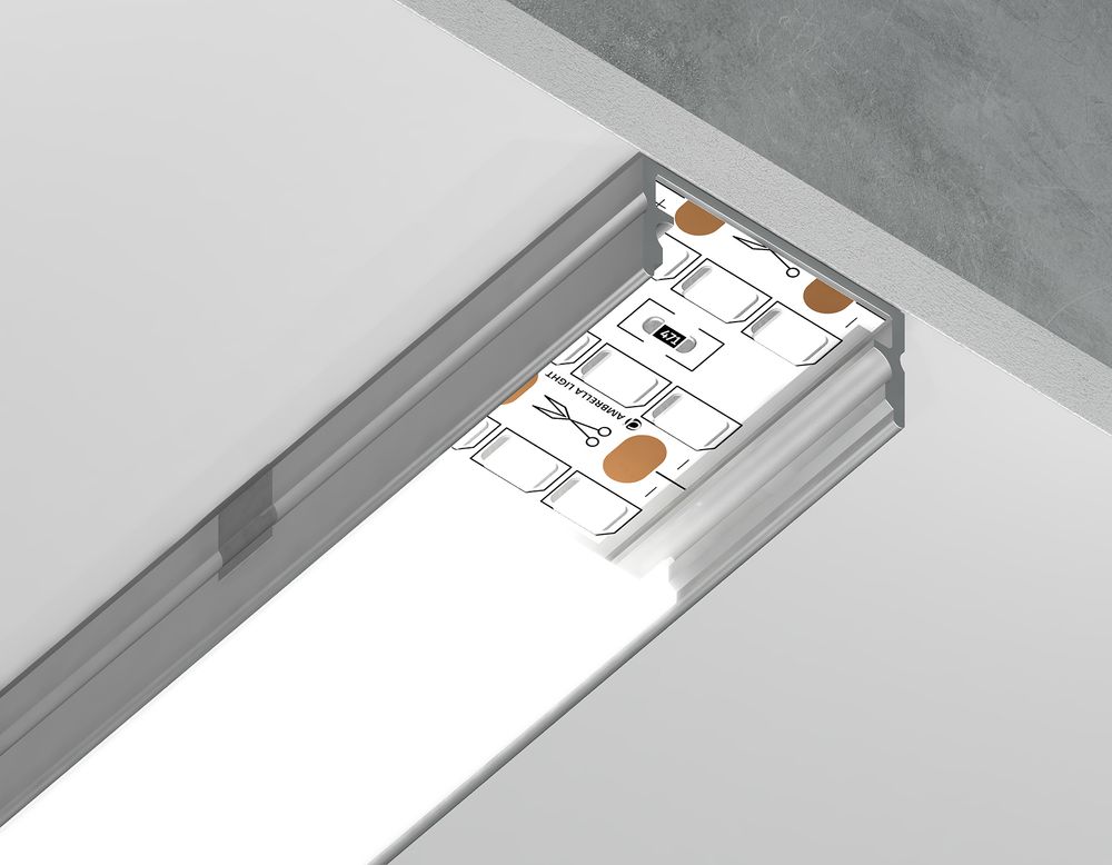 Ambrella Алюминиевый профиль накладной 20.5*10 для светодиодной ленты до 18,5мм Alum Profile GP2001AL