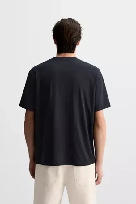 ZARA ФУТБОЛКА MEDIUM WEIGHT, ТЕМНО-СИНИЙ