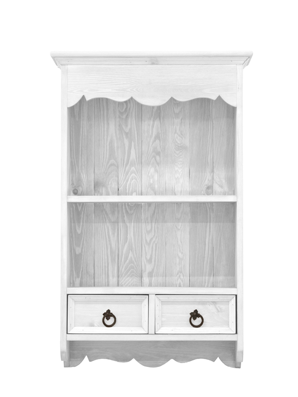 Шкаф навесной Прованс 2 ящика для кухни и ванной из массива сосны, эвкалиптовый