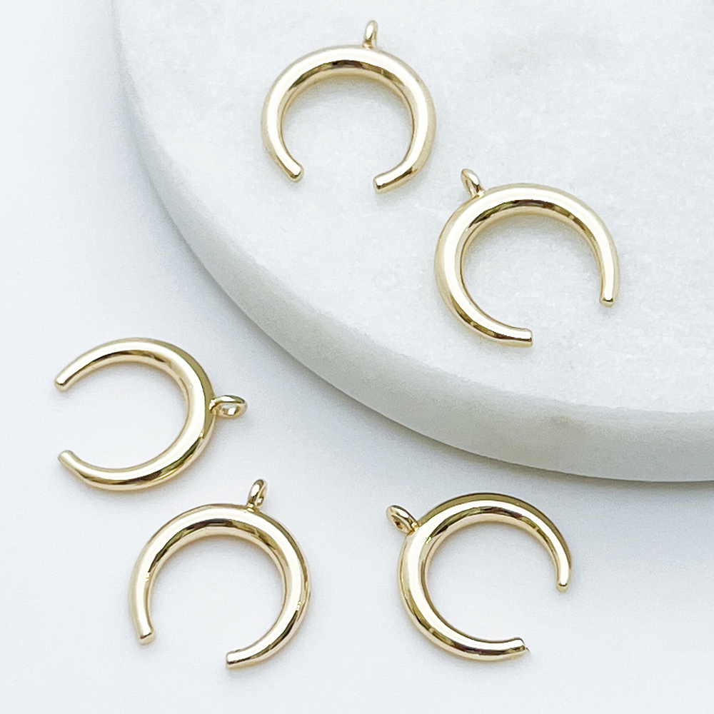 Подвеска Лунница, цвет золото, размер 15*17 мм, цена за 1 шт