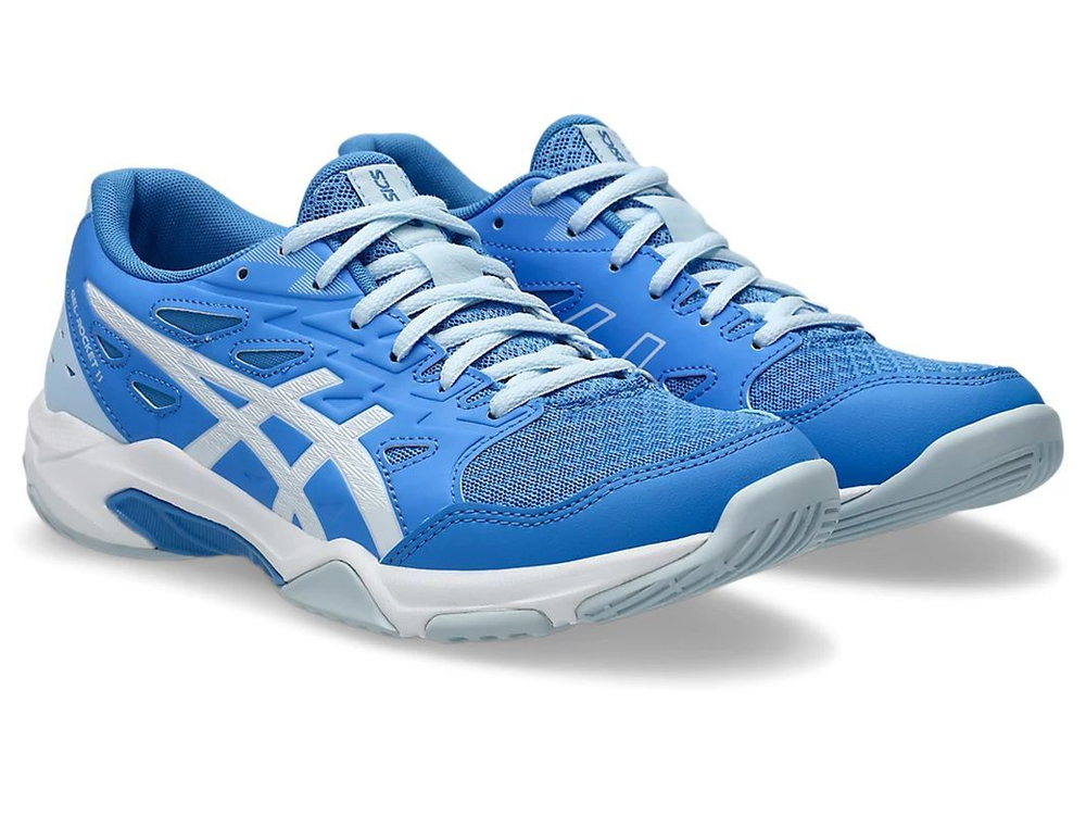 Женские кроссовки для бадминтона/сквоша Asics Gel-Rocket 11 - blue coast/white