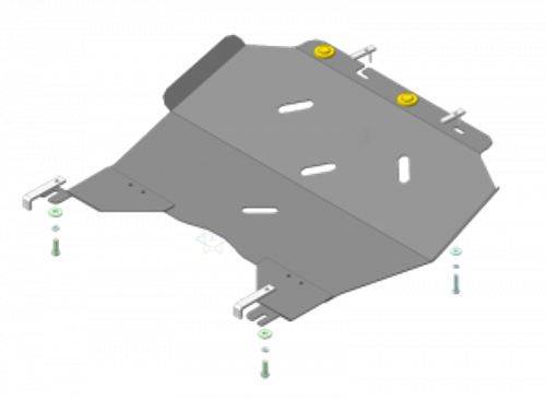 Защита стальная 3 мм Д, КПП; Ford Explorer; 4WD; V=3,5; АКПП; 2010-2019 г. MOTODOR.10706