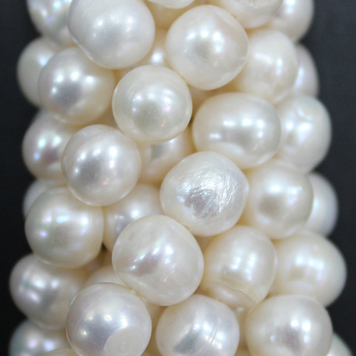 Жемчуг белый бусины 8-9мм
