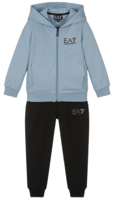 Костюм теннисный EA7 Boys Jersey Tracksuit - l.blue/black