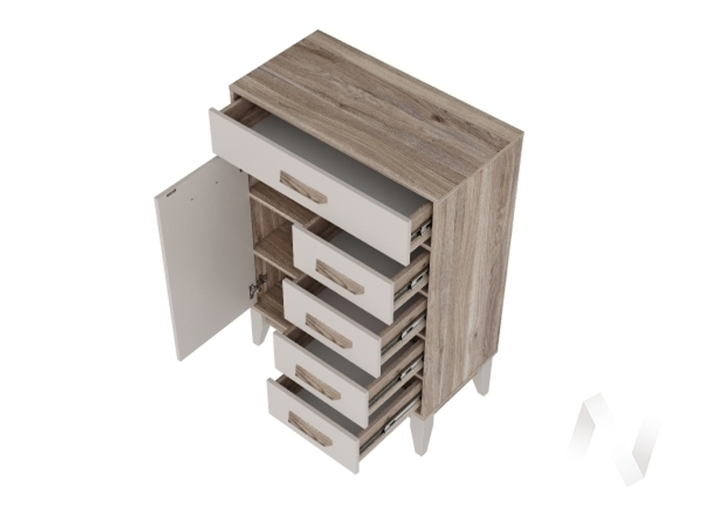 Комод КМ-13 МС Скандика (дуб смоки/кашемир)