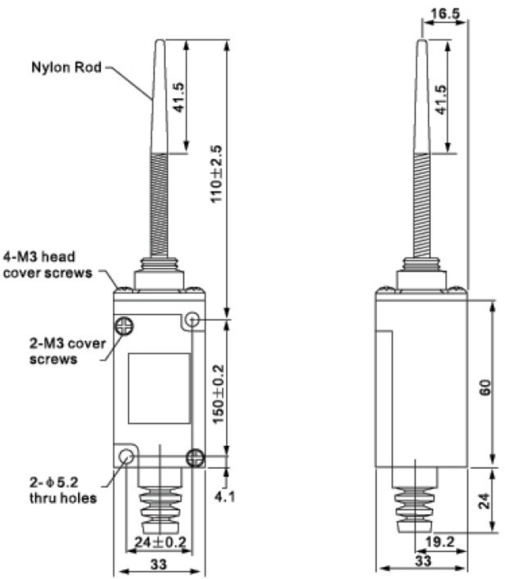 CHL-5300 Конечный выключатель с пружинным штоком и диэлектриком