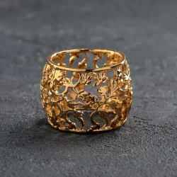 Кольцо для салфеток ВИНОГРАД, золотой