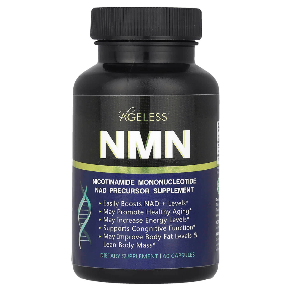 Ageless Foundation Laboratories, NMN, добавка-предшественник НАД, 60 капсул (130 мг на капсулу)