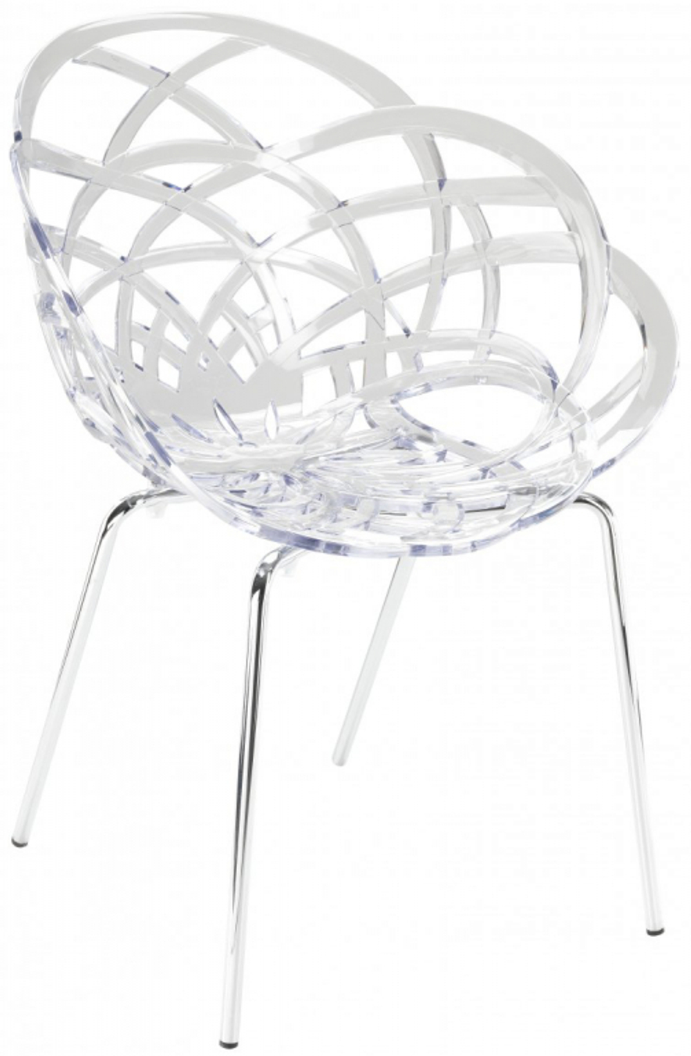 Кресло прозрачное Papatya Flora-ML, хромированный, прозрачный