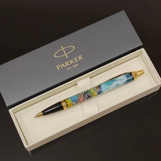 Ручка "Паровоз. Подарок железнодорожнику" с ручной росписью Палех