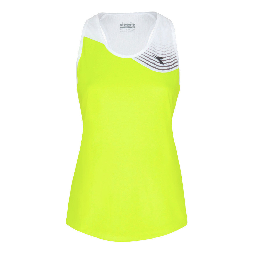 Женская теннисная майка Diadora Court Tank Top Women - Neon Yellow, White