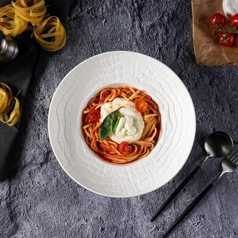 Тарелка глубокая 340 мл d 25 см h7,7 см для пасты, для супа White Raw Wood P.L. Proff Cuisine [3]