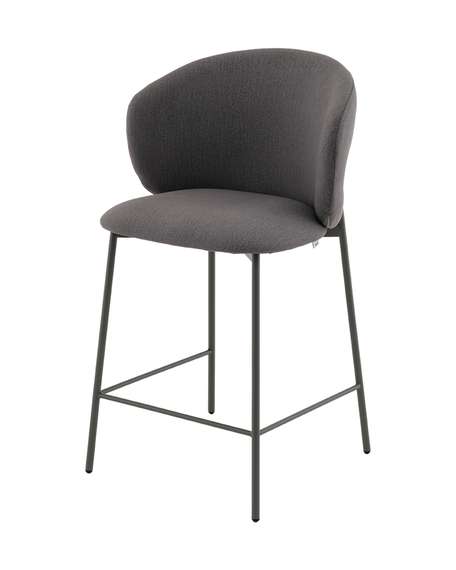 Стул полубарный Блейз велюр серый, каркас серый