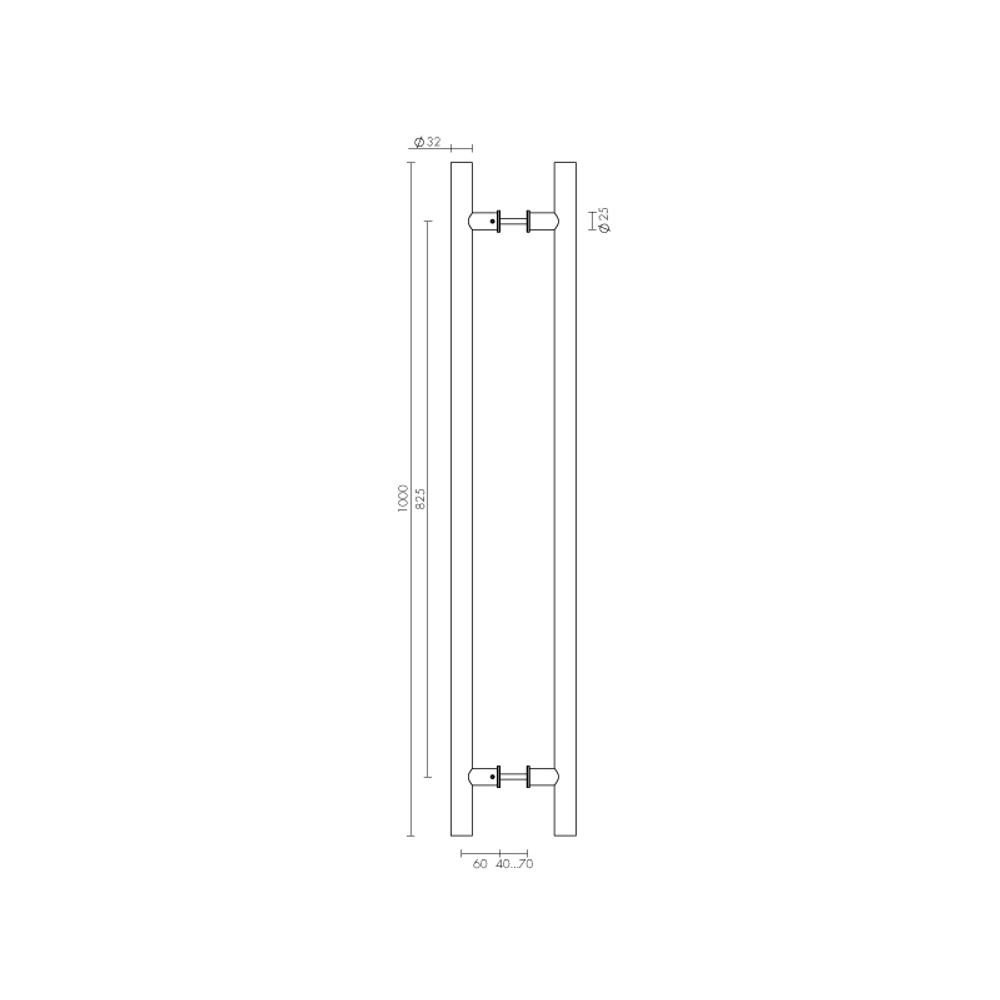Ручка-скоба PULL.PH25/825.22 INOX 304 (PH-22-25/825-INOX)