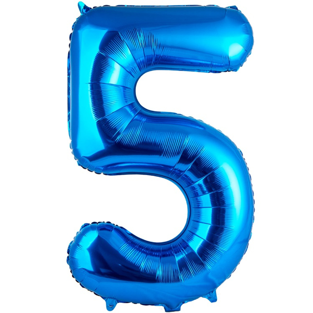 Шар фольгированный Цифра 5 105 см (Синий)
