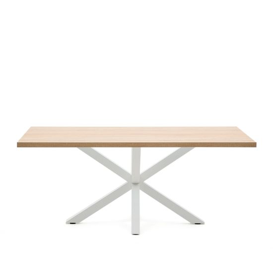 Стол Arya деревянный с белыми стальными ножками 200x100