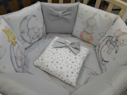 Комплект в кроватку 17 предметов (бязь-сатин)